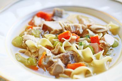 Turkey Soup in a white bowl