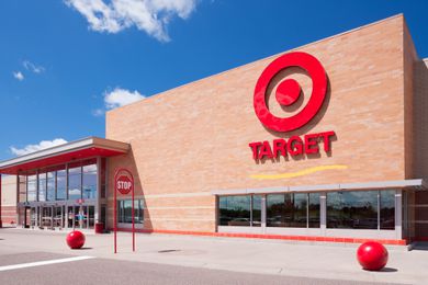 Target storefront with a line illustration